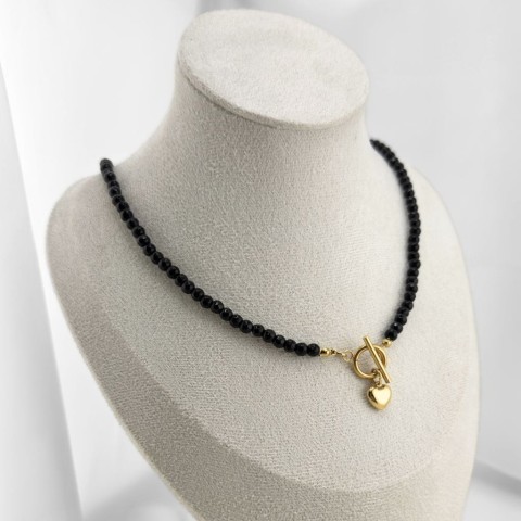 damski choker z kamieni naturalnych z zapięciem toggle