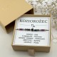 bransoletka dla znaku zodiaku koziorożec na sznurku z serduszkiem z onysku