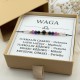 bransoletka dla znaku zodiaku waga na sznurku z turmalinem kwarcem różowym