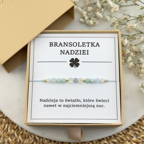 bransoletka nadziei na sznurku z kamieni cytrynu akwamarynu angelitu amazonitu