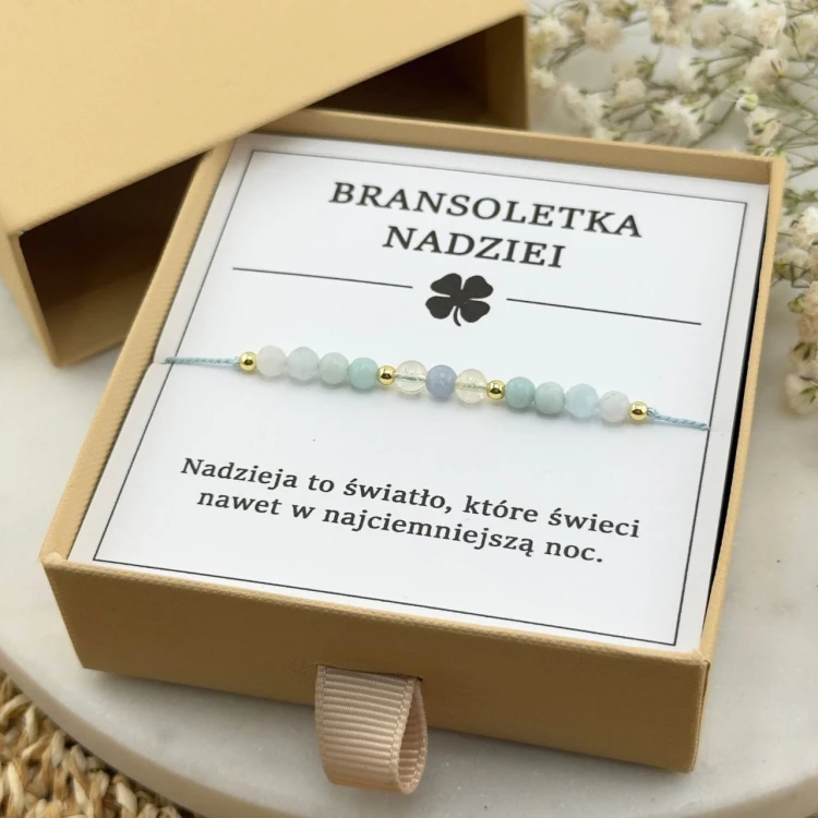 bransoletka talizman nadziei na sznurku z kamieni naturalnych cytryn angelit