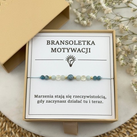bransoletka nadziei na sznurku z kamieni naturalnych apatytu cytrynu amazonitu