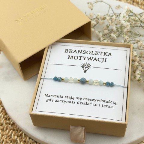 bransoletka nadziei na sznurku z kamienia apatyt cytryn amazonit