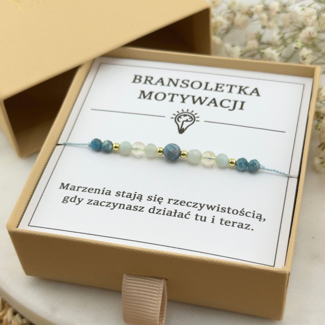 bransoletka talizman nadziei na sznurku z apatytu cytrynu amazonitu