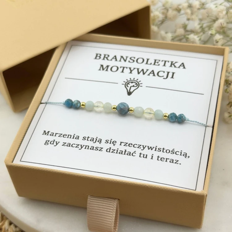 bransoletka talizman nadziei na sznurku z apatytu cytrynu amazonitu