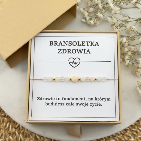 bransoletka zdrowia na sznurku z kryształu górskiego kamienia księżycowego