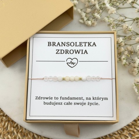 bransoletka na zdrowie na sznurku z kamienia księżycowego kryształu
