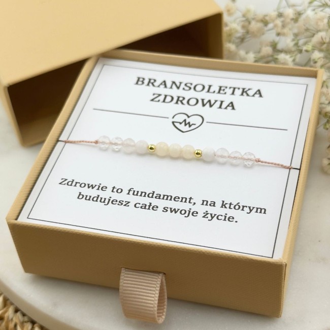 bransoletka talizman zdrowia na sznurku kamień księżycowy