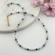 choker dla znaku zodiaku waga z kamieni naturalnych z zapięciem i zawieszką
