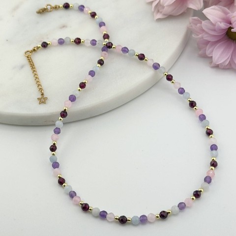 damski choker naszyjnik dla znaku zodiaku bliźnięta kamienie naturalne