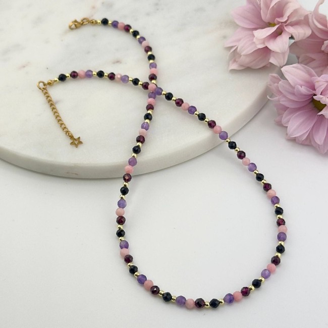 naszyjnik zodiakalny dla strzelca z kamieni naturalnych zapinany damski choker