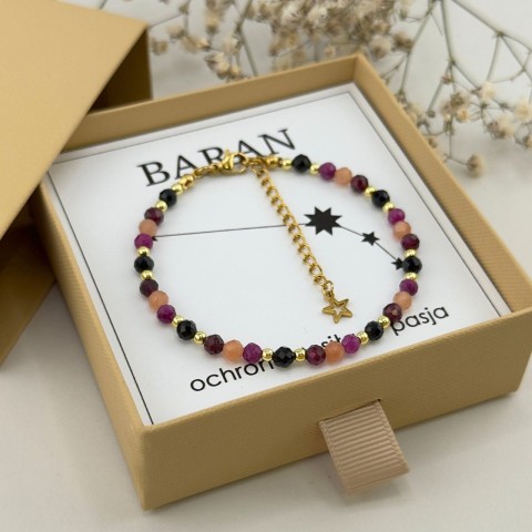 bransoletka zodiakalna dla barana z zapięciem z zawieszką gwiazdki