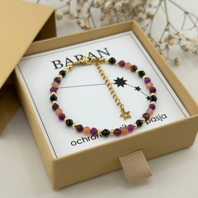 bransoletka zodiakalna dla barana z zapięciem z zawieszką gwiazdki