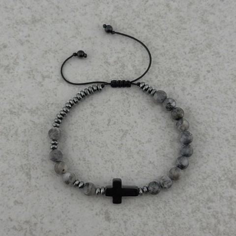 różaniec na rękę dla faceta mężczyzny chłopaka bransoletka z krzyżem w formie różańca