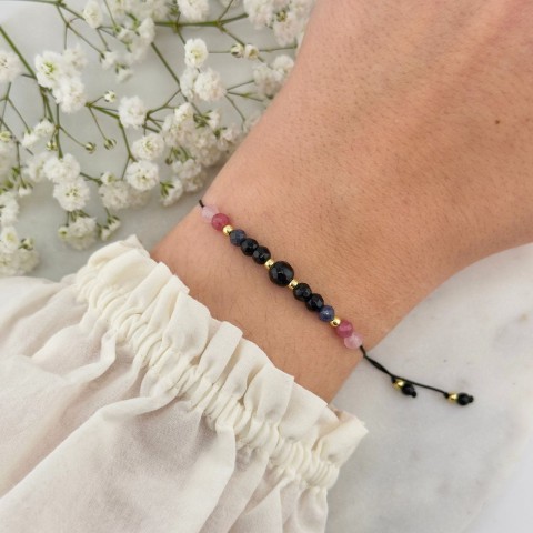 bransoletka zodiakalna dla byka na sznurku nylonowym z kamieni naturalnych na ręce