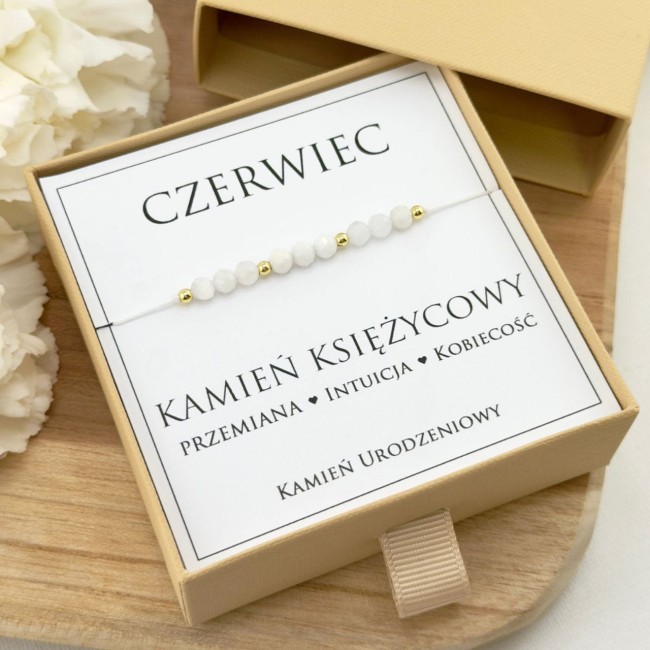 bransoletka z kamieni urodzeniowych kamień księżycowy