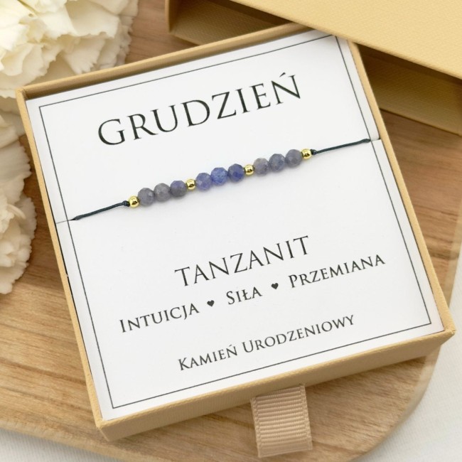 bransoletka z kamienia urodzeniowego tanzanitu dla grudnia