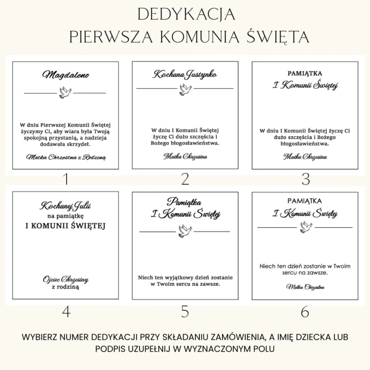 DEDYKACJA KOMUNIA DZIEWCZYNKI