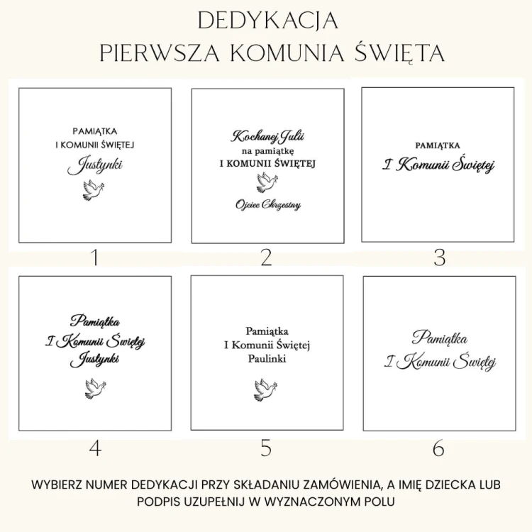 DEDYKACJA KOMUNIA DZIEWCZYNKI PEŁNE BRANSOLETKI