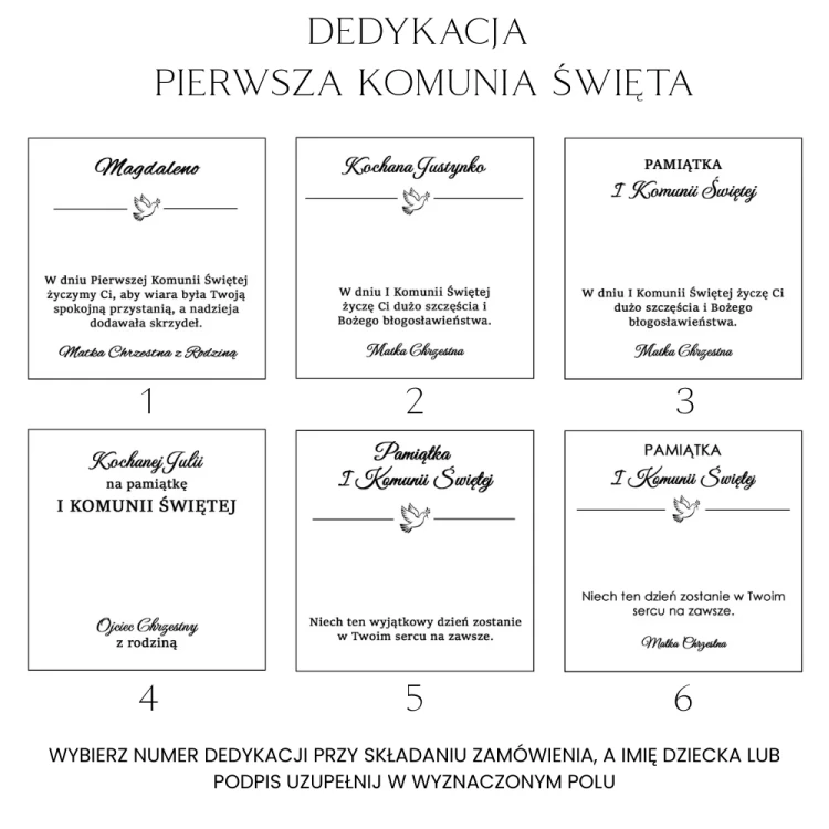 DEDYKACJA KOMUNIA