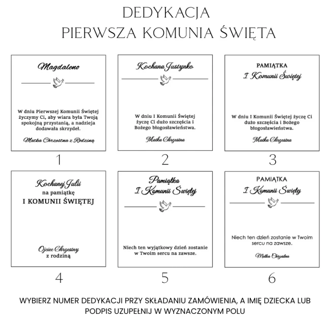 DEDYKACJA KOMUNIA
