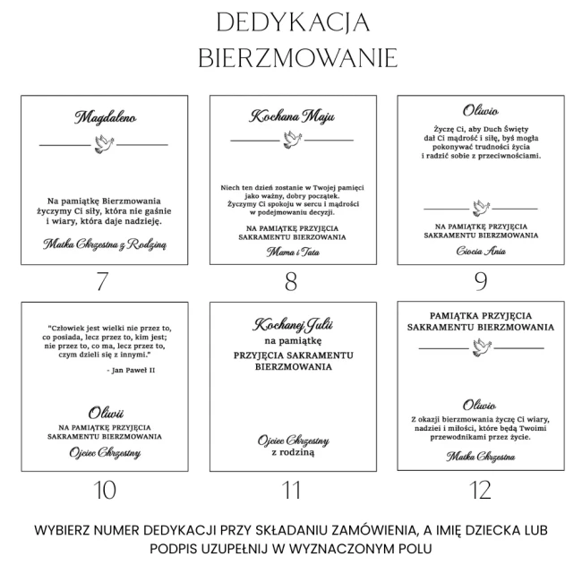 DEDYKACJA BIERZMOWANIE