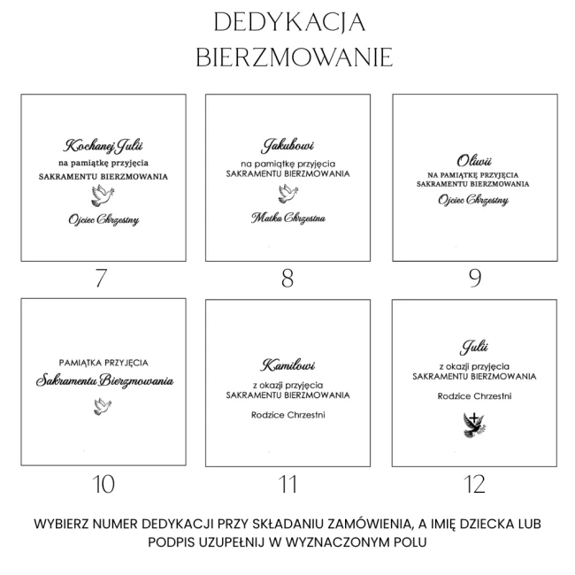 DEDYKACJA BIERZMOWANIE PEŁNE