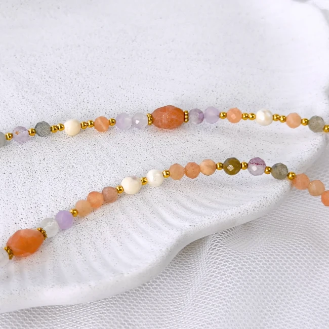 kamień słoneczny perły naturalne labradoryt kwarc perła barokowa