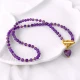 choker z fioletowego ametystu z zapięciem toggle i zawieszką serca