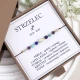 bransoletka znak zodiaku strzelec na sznuku z perłą i kamieni