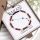 bransoletka znak zodiaku baran na sznurku z perłami