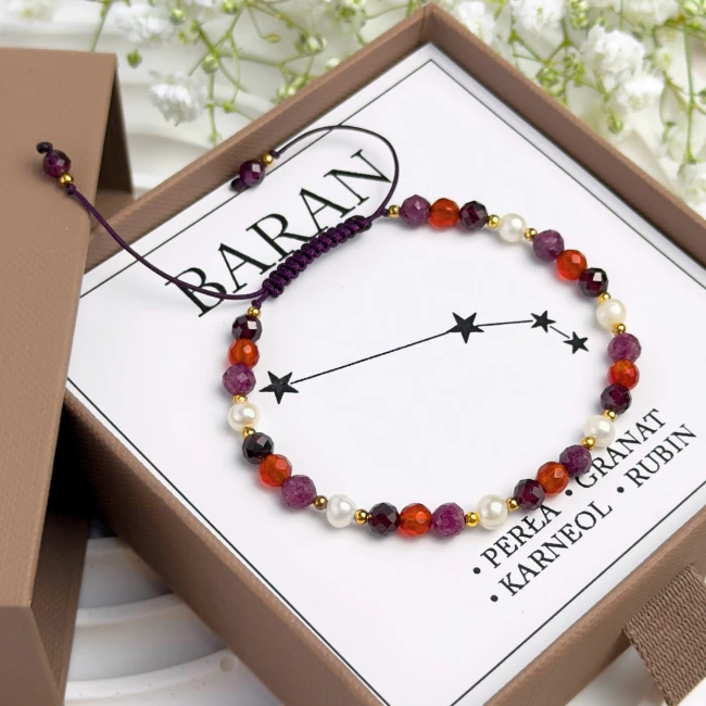 bransoletka prezent dla niej znak zodiaku baran z dedykacją