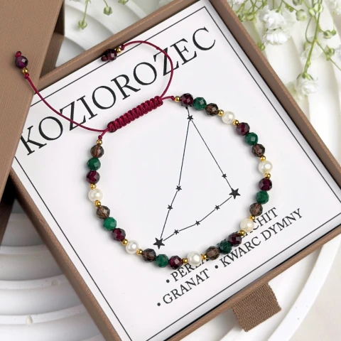 bransoletka znak zodiaku koziorożec perły kamienie