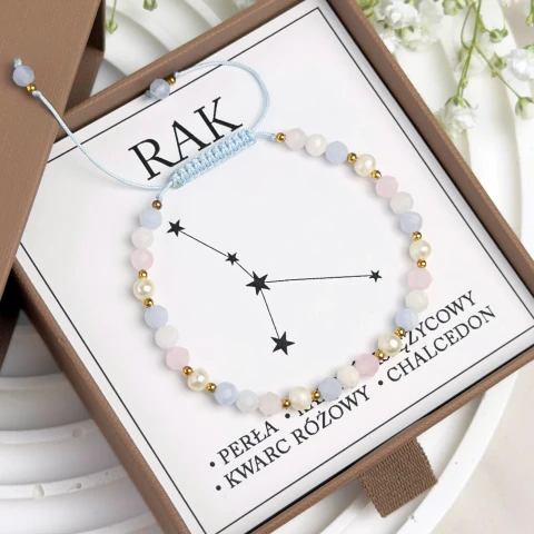bransoletka znak zodiaku rak perły kamienie