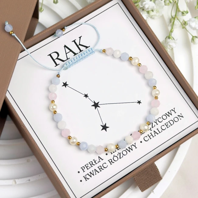 bransoletka znak zodiaku rak perły kamienie