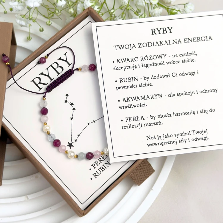 biżuteria zodiakalna ryby z dedykacją personalizowana