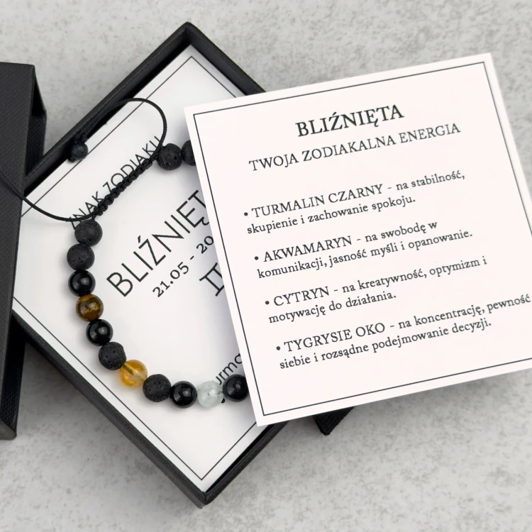 prezent dla niego bransoletka zodiakalna bliźnięta z kamieni