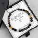 męska bransoletka znak zodiaku bliźnięta z kamieni na sznurku