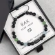 bransoletka męska znak zodiaku rak z kamieni na sznurku