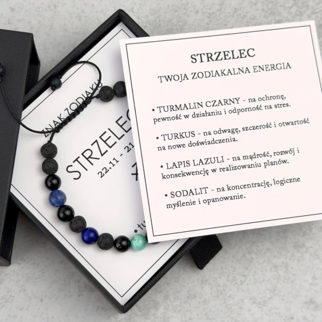 prezent dla niego bransoletka zodiakalna strzelec z dedykacją