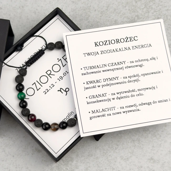 prezent dla niego bransoletka znak koziorożec z dedykacją