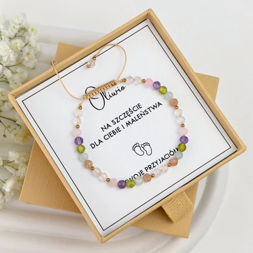 kolorowa bransoletka dla przyszłej mamy na baby shower
