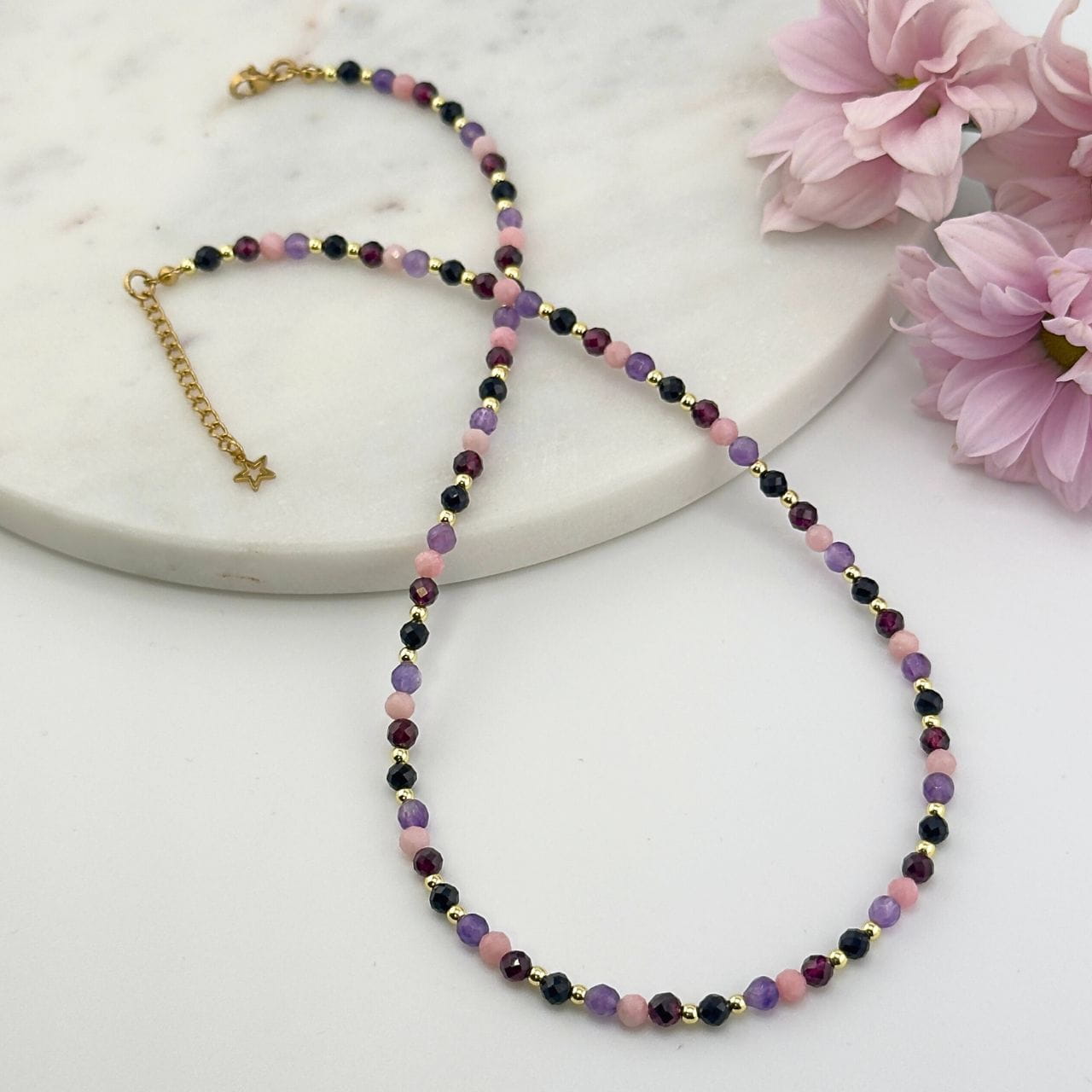 naszyjnik zodiakalny dla strzelca z kamieni naturalnych zapinany damski choker