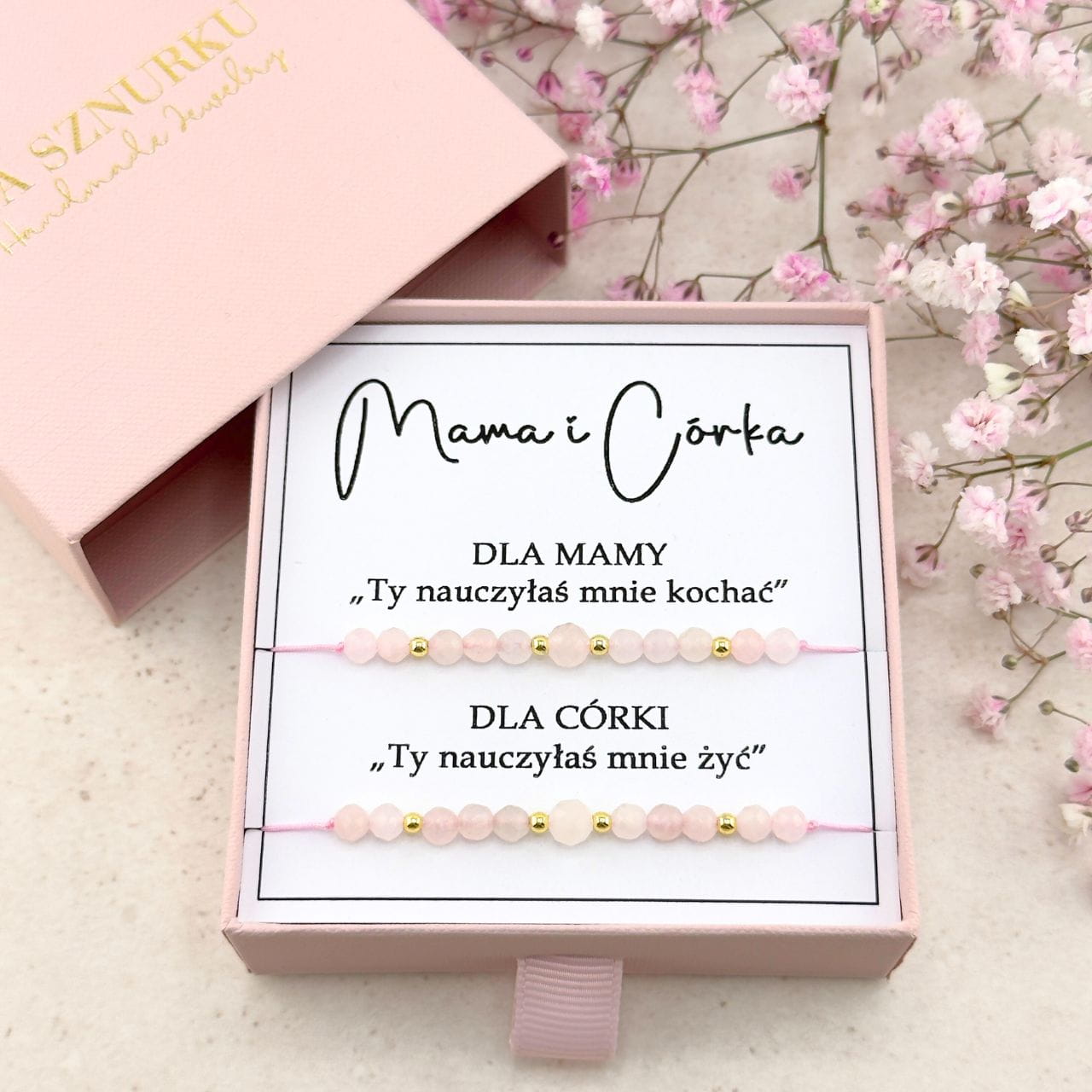 MAMA I CÓRKA - Bransoletki z Kwarcu Różowego