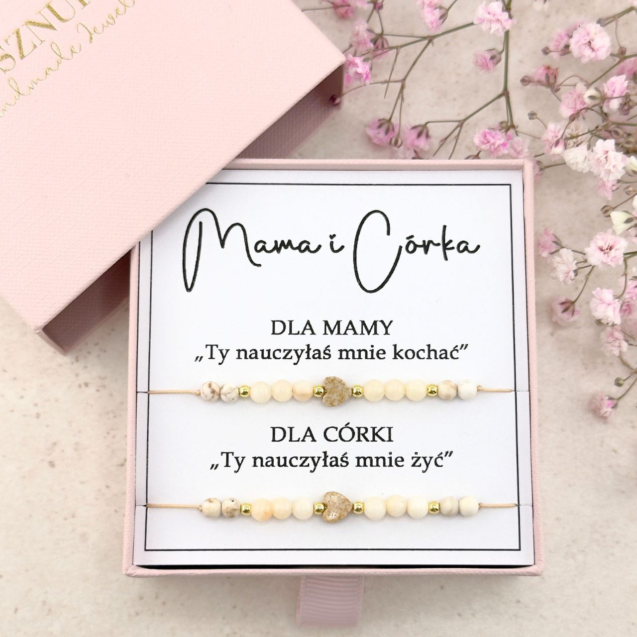 MAMA I CÓRKA - Bransoletki z Serduszkiem z Jaspisu